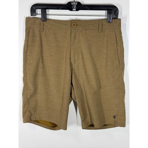 Free World Mens Chino Shorts Hybrid Soft Outdoor Casual Zipper Pockets Size 28 - Picture 1 of 7